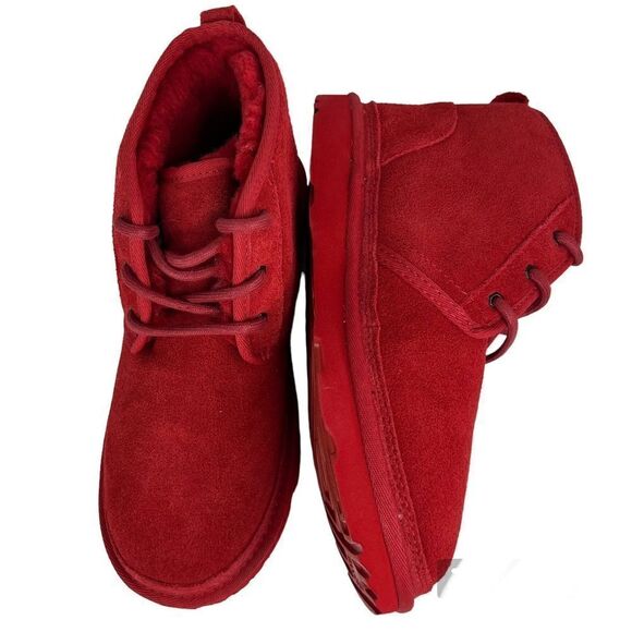 NWOT! UGG Neumel II Boot Samba Red Suede Women Ankle Booties Sz 5 - Picture 1 of 12
